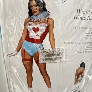 Wonderland White Rabbit Costume Set - Red and Blue